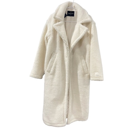 New - Teddy Long Coat in Bone - Picture 3 of 4